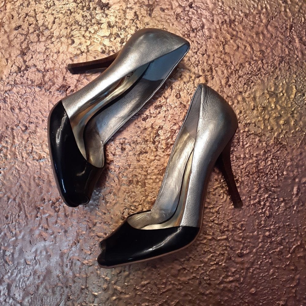 Guess By Marciano Patent Leather Peep Toe Heels